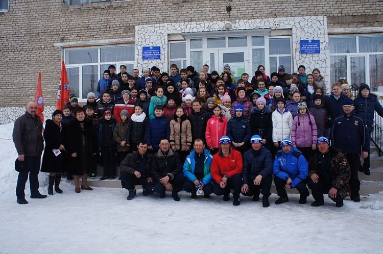 Участников лыжного пробега Баймак-Уфа встречали в с.Нагаево Октябрьского района Уфы